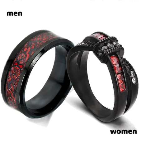 Couple Rings Stainless Steel Men And women Ring Cute Ring Wedding Engagement Ring Lover Gift
