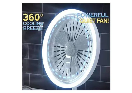 Illuminated Makeup Mirror with Fan – مراية الميكب المضيئة مع المروحة