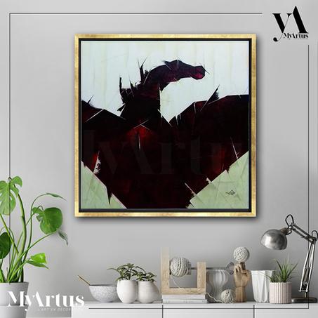 Tableau artistique - Tableau Abstrait Aigle volant couteau sur toile - Nouveauté et originalité