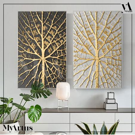 OEuvre murale 3D, Image de feuille d'or