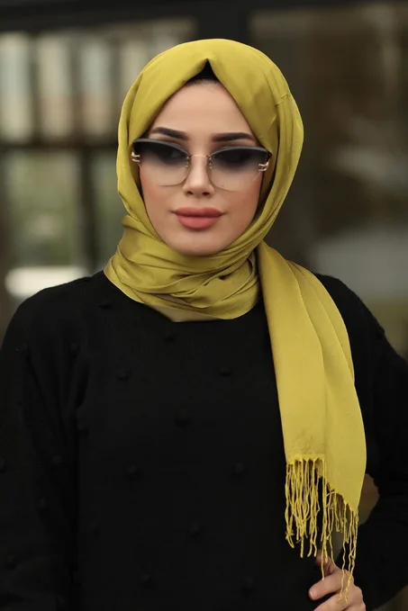 شال بشراشيب سادة نسائي