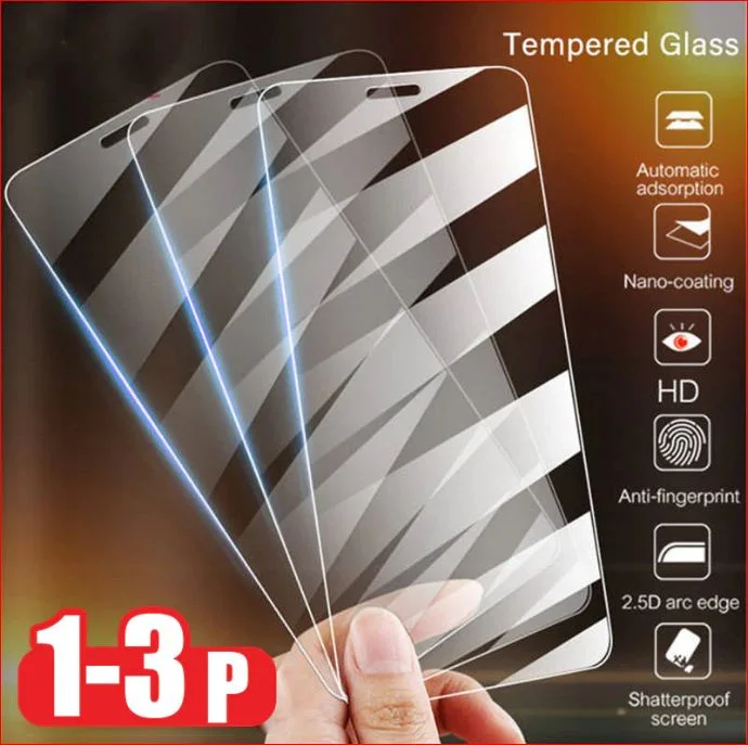 1-3Pcs Full Cover Glass on the For iPhone X XS Max XR Tempered Glass For iPhone 7 8 6 6s Plus 5 5S SE 11 Pro Screen Protector
