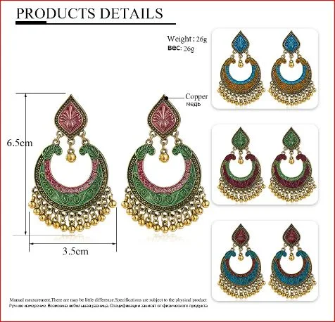 SHUANGR Vintage Hollow Flower Indian Fringed Tassel Earrings For Women Gypsy Jewelry Sliver Color Antique Ethnic Drop Earrings