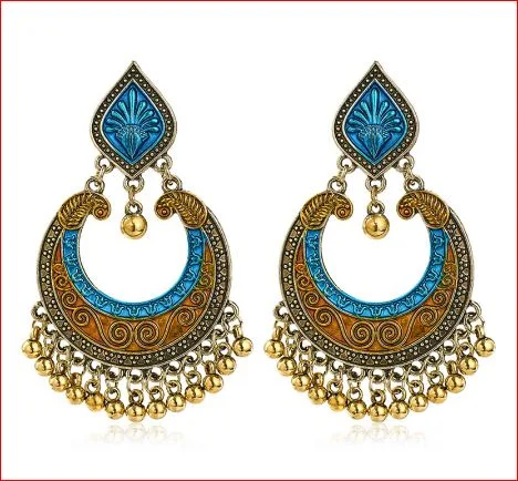 SHUANGR Vintage Hollow Flower Indian Fringed Tassel Earrings For Women Gypsy Jewelry Sliver Color Antique Ethnic Drop Earrings