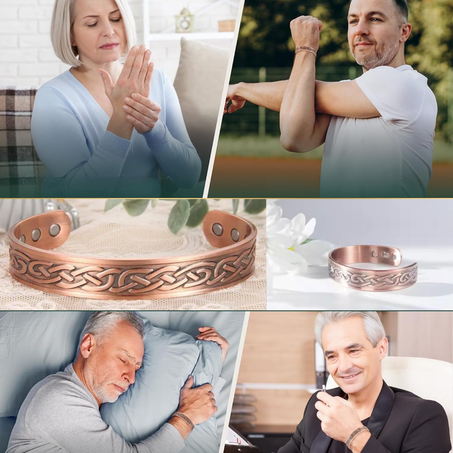 سوار مغناطيسي من النحاس النقي للرجال