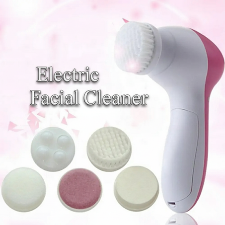 5-in-1 Facial Cleansing Device: Electric Deep Cleansing and Exfoliating Brush