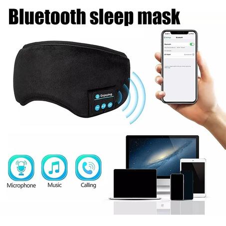 Sleep Mask with Built-in Bluetooth Headphones  Complete Light Blocking and Clear Music Sound