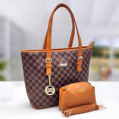 حقيبة أنيقة + حقيبة داخلية بُني