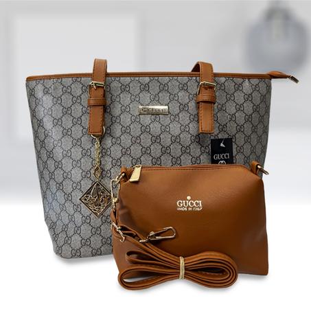 حقيبة أنيقة + حقيبة داخلية رمادي