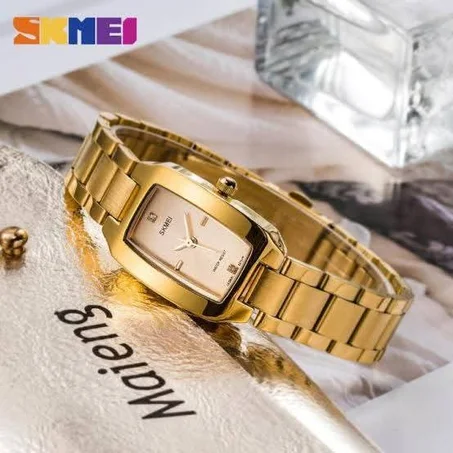 ساعة SKMEI Fashion Trend للرجال كوارتز بحزام من الفولاذ المقاوم للصدأ مقاومة للماء