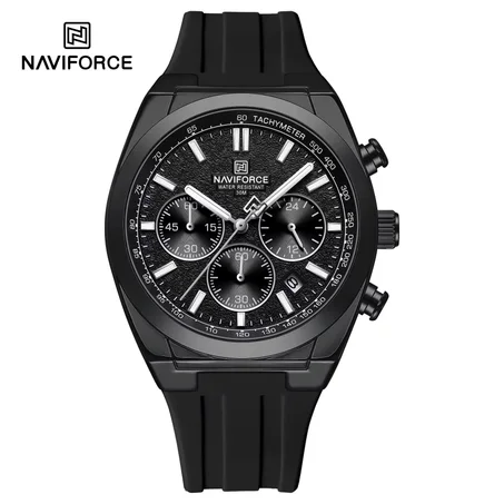 ساعة NAVIFORCE  Fashion Trend للرجال كوارتز بحزام من السيليكون مقاومة للماء