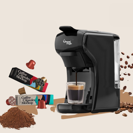 عرض ماكنة تحضير القهوة تدعم عدة أنواع من الكبسولات