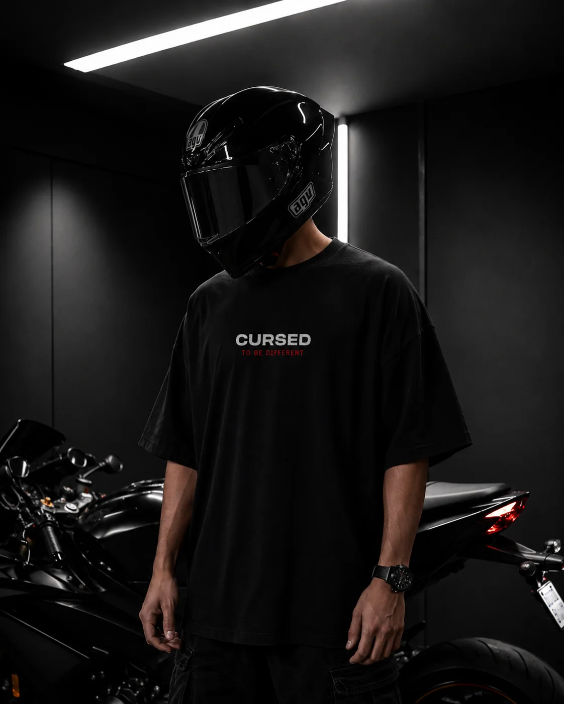 CURSED  — BLACK ROSE OVERSIZED T-SHIRT