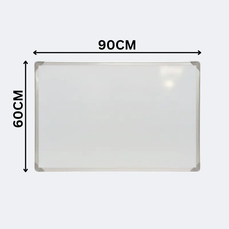 TABLEAU 90/60 cm BLANC MAGNETIQUE DOUBLE FACE (FEUTRE/CRAIE)