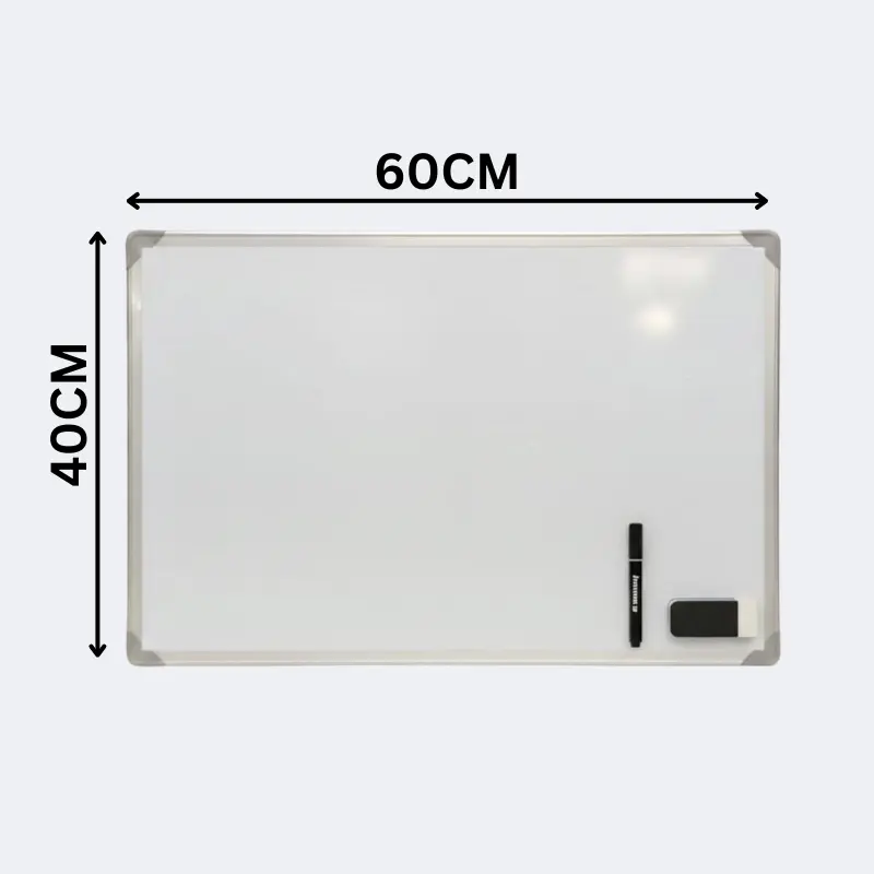 TABLEAU 60/40 cm BLANC MAGNETIQUE DOUBLE FACE (FEUTRE/CRAIE)