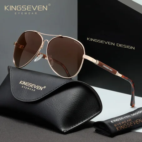 Lunettes KINGSEVEN N7730 Gold Brown