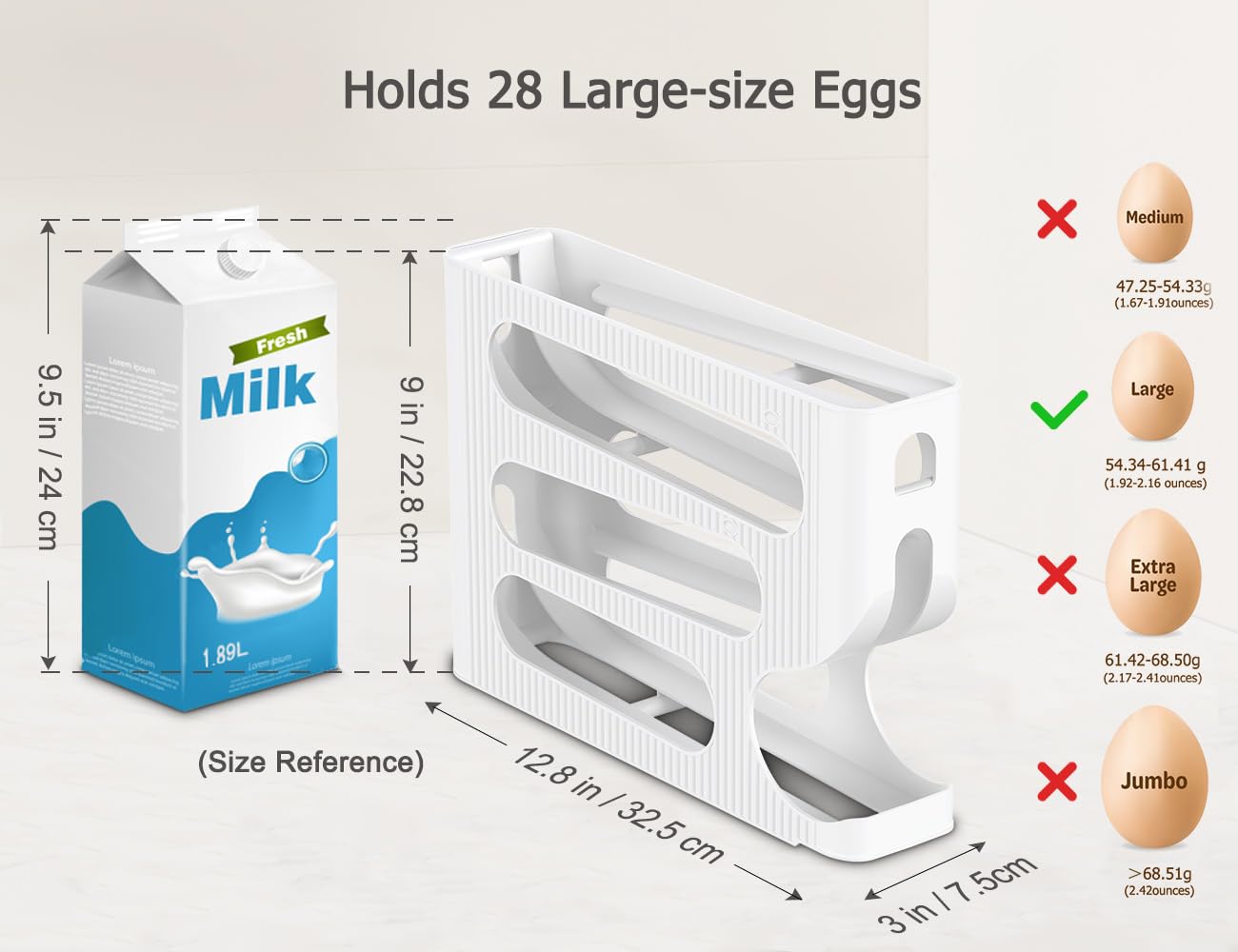 موزع البيض للثلاجة، وتخزين بيض الثلاجة - Egg Dispenser for Refrigerator