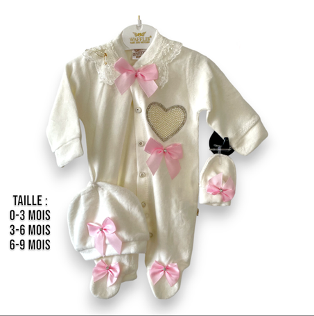 Grenouillère  + Bonnet  (Fille)Pour Hiver