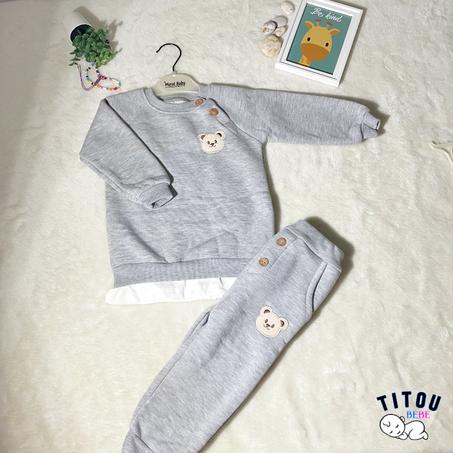 Ensemble 2 Pcs - Ours Gris