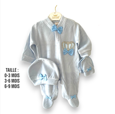 Grenouillère  + Bonnet  (Garçon) Pour Hiver