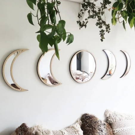 Ensemble de 5 Miroirs en Forme de Croissant - Design Moderne et Élégant