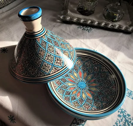 Moroccan Tagine, Hand-painted Pottery Tajine, Handmade Tagine For Cooking and Serving, Ceramic Pot, Decorative Tajine kitchenware