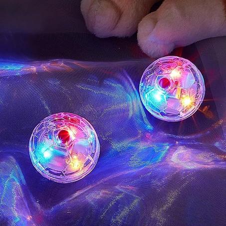 Sratte 2 Pcs Cat Ball Ghost Hunting Light up Cat Balls Toys Motion LED Motion Activated Flash Cat Ball Glowing Lighted Dog Interactive Toys Pet Glowing Ball(Clear)