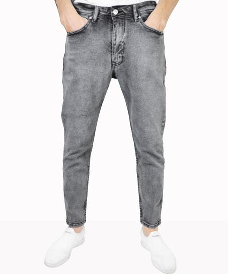 Jean pour homme Modèle Skinny Gris Noir raclage