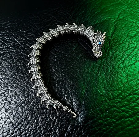 ✨ 💯 براصلي تنين نحاسي لون فضي ✨