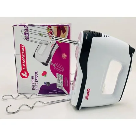 Lamacom Batteur électrique 300 Watt // Batteur à Main 5 Vitesses + Bouton Turbo