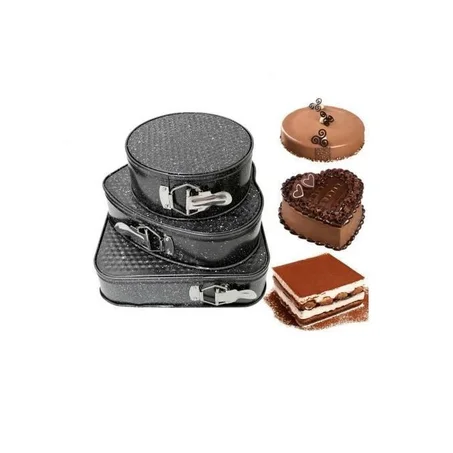 Lot de 3 moules à gâteaux formes assorties antiadhésifs Ouvrable