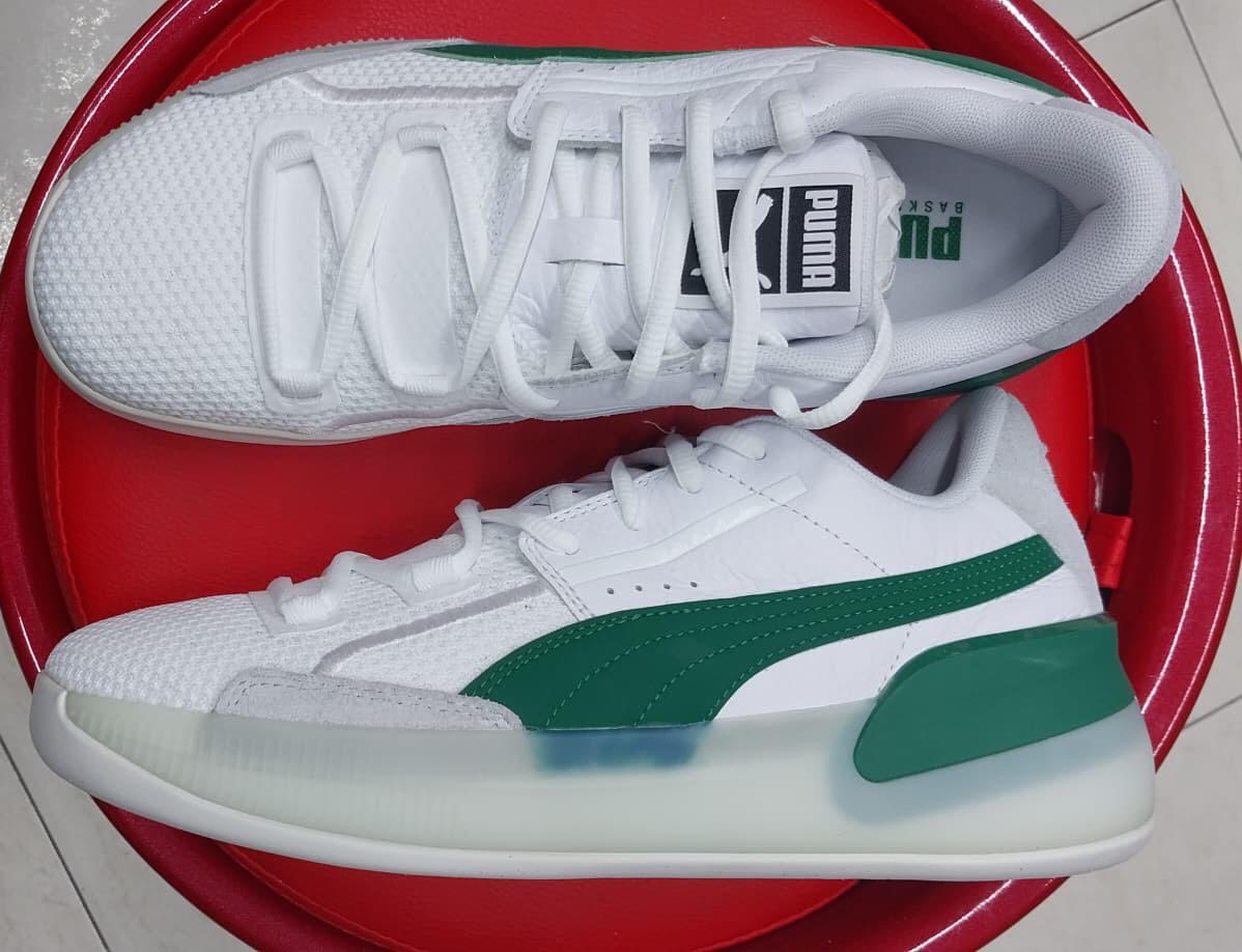Baskets Puma blanches et vertes - Homme