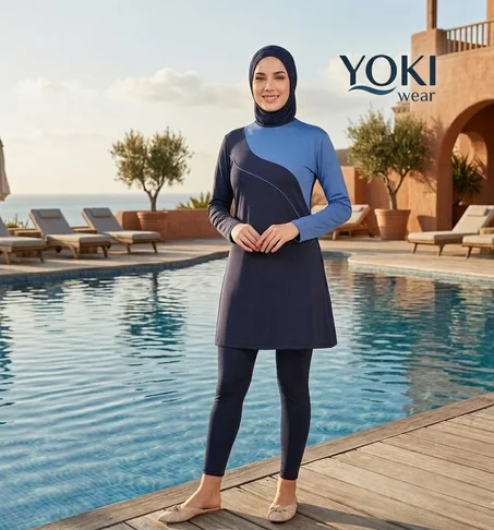 طقم بوركيني YOKI wear الأزرق