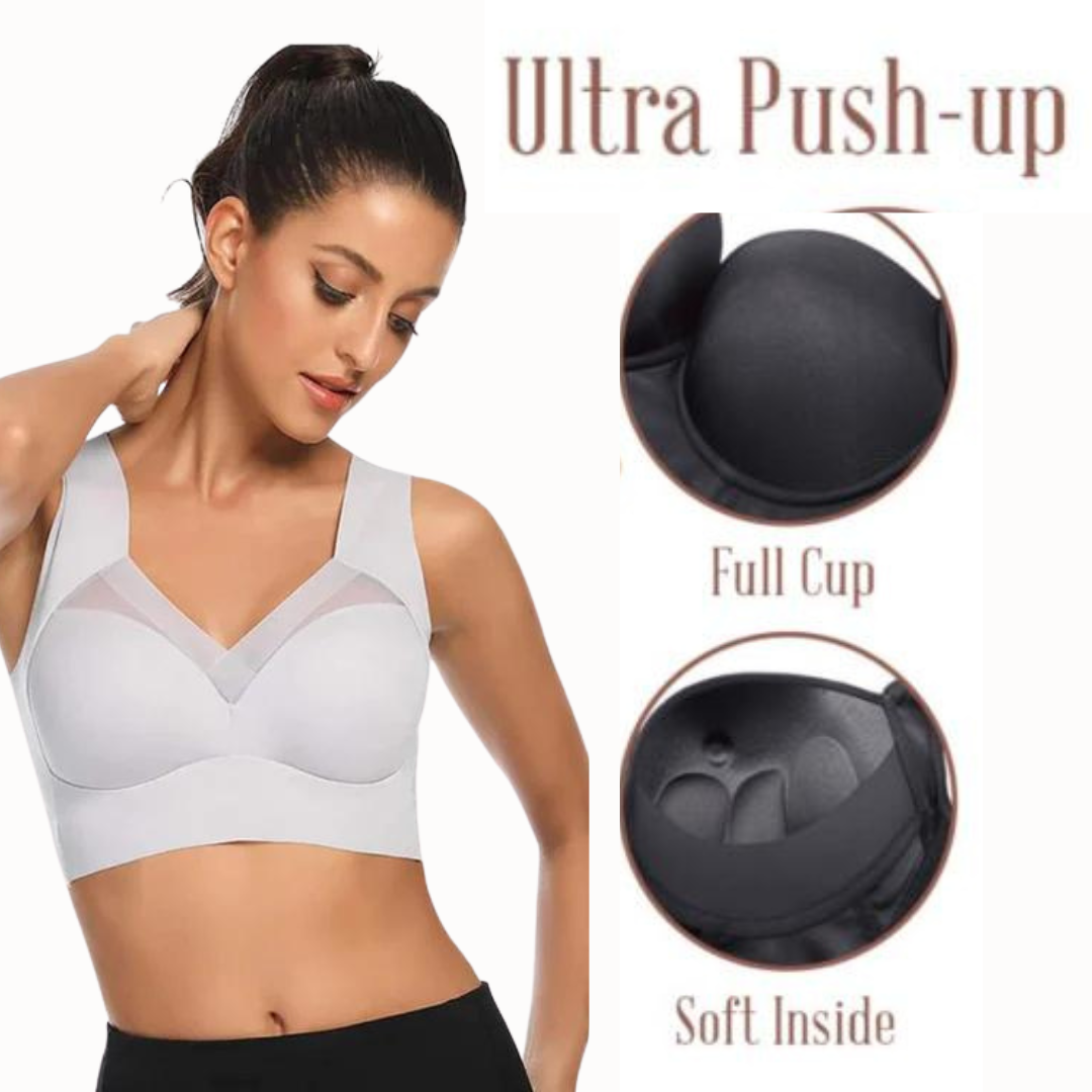 aiyuq.u women's plus size push up bra soft cup gathered adjustment bra cute  thin summer underwire front buckle sag bra breathing wireless bra 