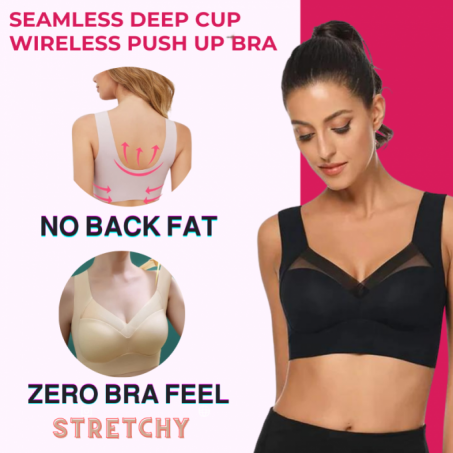 Fashion Deep Cup Bra, Plus Size Front Buckle Push Up Wireless Bra Women Full  Coverage Seamless Bras (Color : H, Size : 40/90) : : Clothing,  Shoes & Accessories