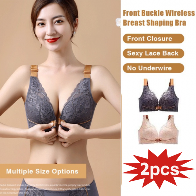 Bras Push Up No Rim Bras for Womens Plus Size Comfort Wireless Bra No  Underwire Push Up Bra Front-Close Shaping Bra at  Women's Clothing  store
