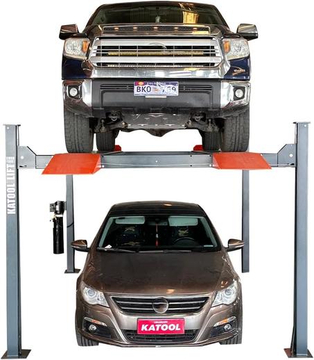 11000Lbs 4 Post Lift Max Lifting Height 84.5inch Four Post Parking Lift 4-Post Auto Lift Garage Lift Storage