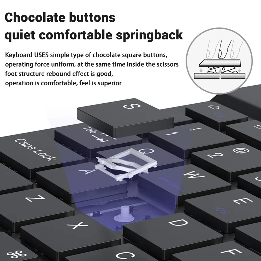 Mini-Wireless-Tastatur, Bluetooth-Tastatur für iPad, Telefon, Tablet, tragbare Bluetooth-Tastatur und Maus