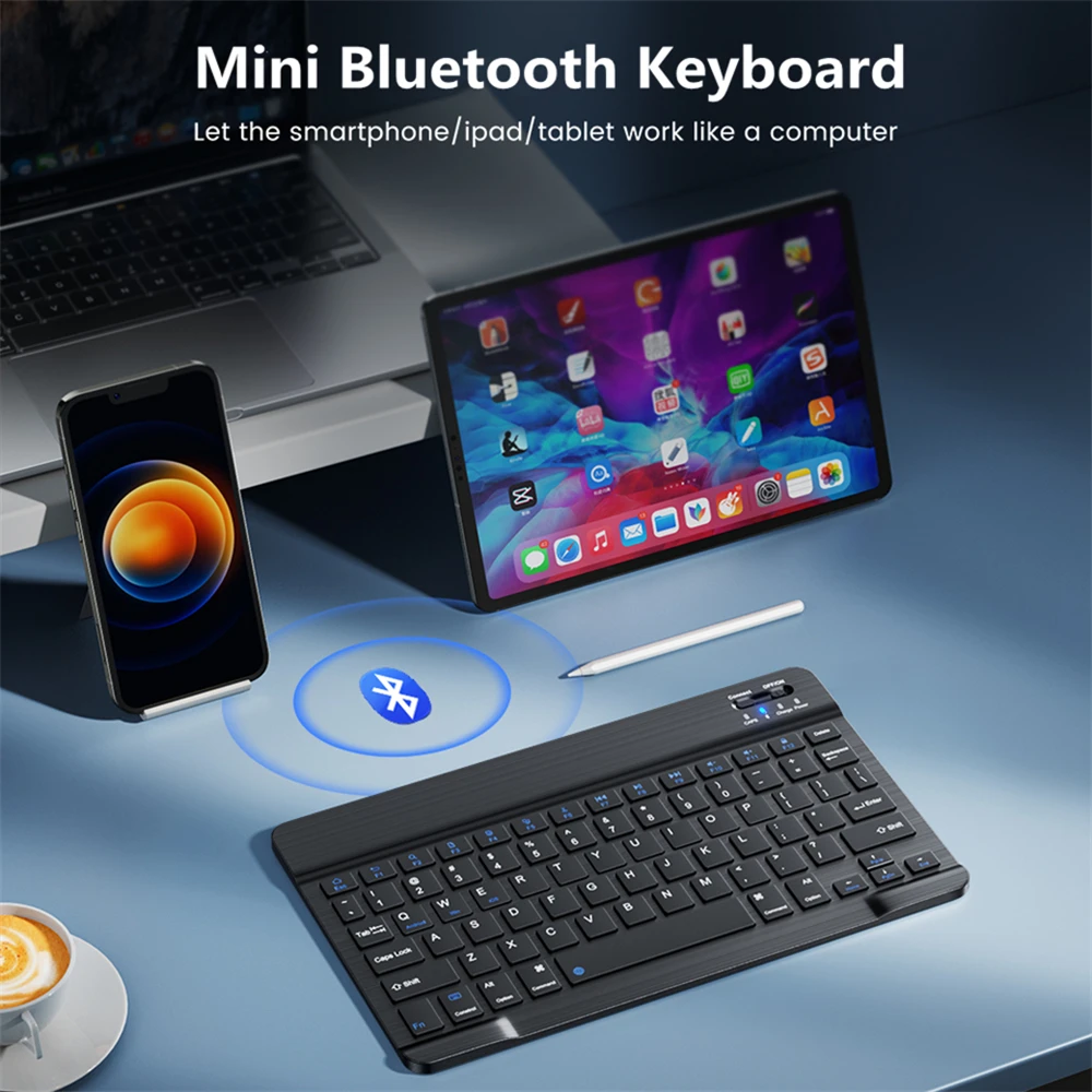 Mini-Wireless-Tastatur, Bluetooth-Tastatur für iPad, Telefon, Tablet, tragbare Bluetooth-Tastatur und Maus