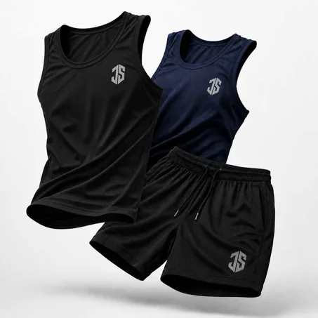 PACK 2 DEBARDEUR (BLUE + NOIR)  + SHORT