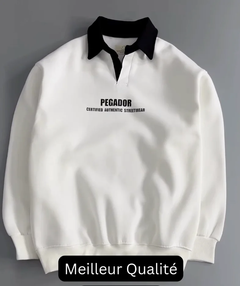 Sweatshirt PEGADOR Blanc Col Noir