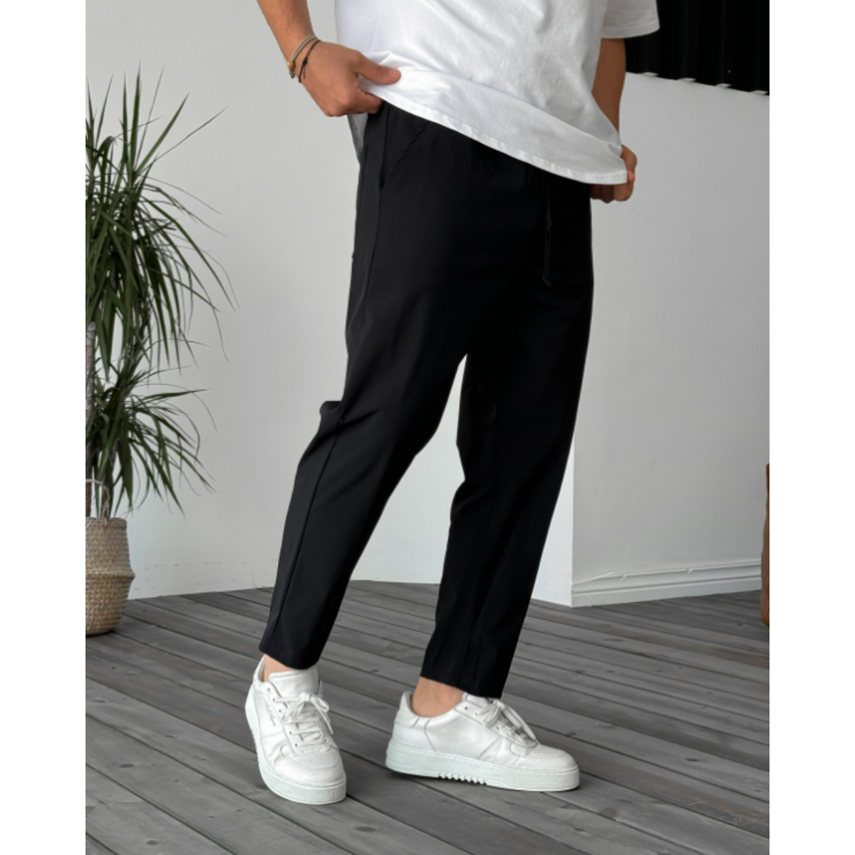 Pantalon en tissu Diagonal