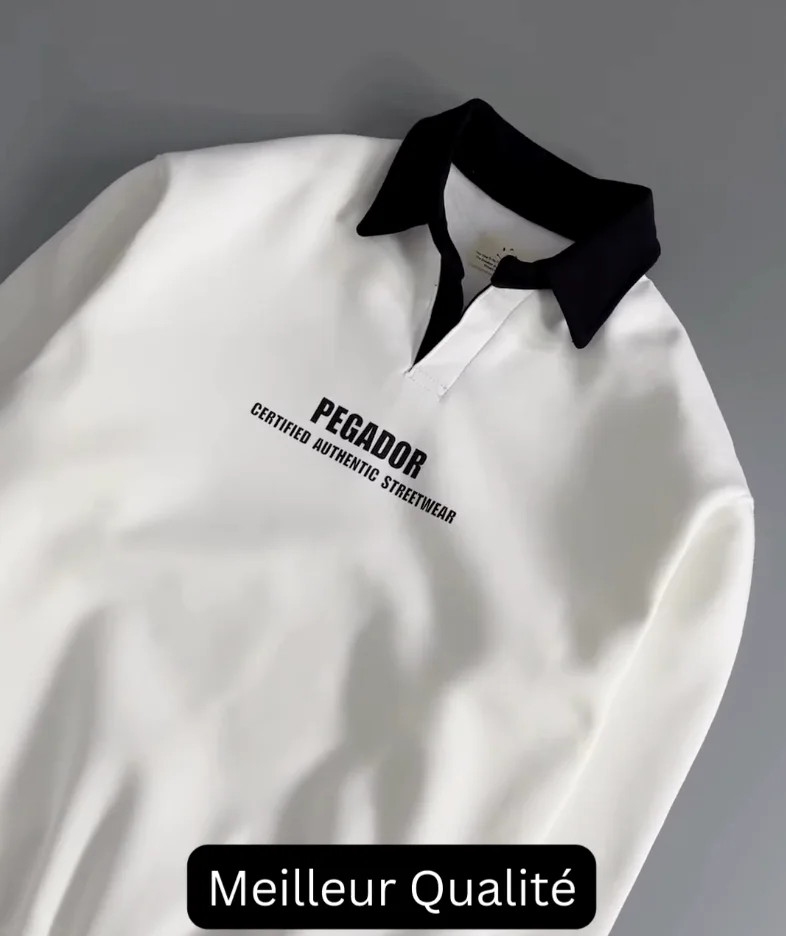 Sweatshirt PEGADOR Blanc Col Noir