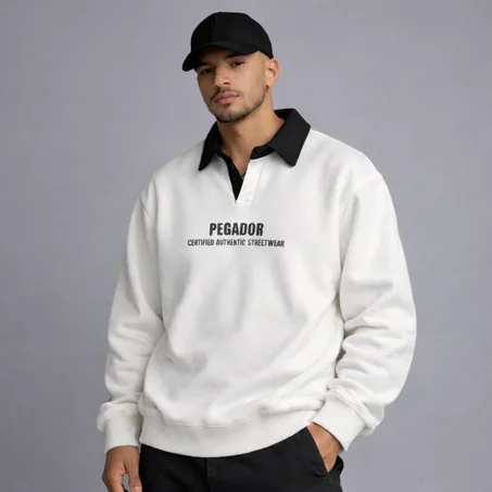 Sweatshirt PEGADOR Blanc Col Noir