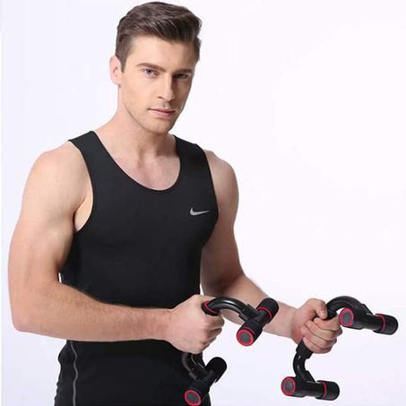 1 paire de poignées pour pompes - Poignées pour pompes - Pour la maison, la gym, l'exercice, la formation de la poitrine, le corps - Avec poignée en mousse - Pour hommes et femmes
