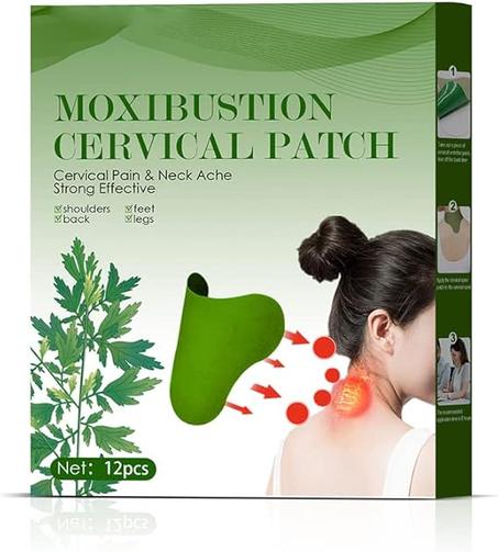 🌿 Patch Chauffant Cervical à l’Armoise – Soulagement Naturel des Douleurs du Cou & Épaules – 2 Boîtes (24 Pièces)