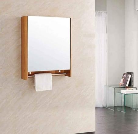 مرآة مربعة مع رف خلفي