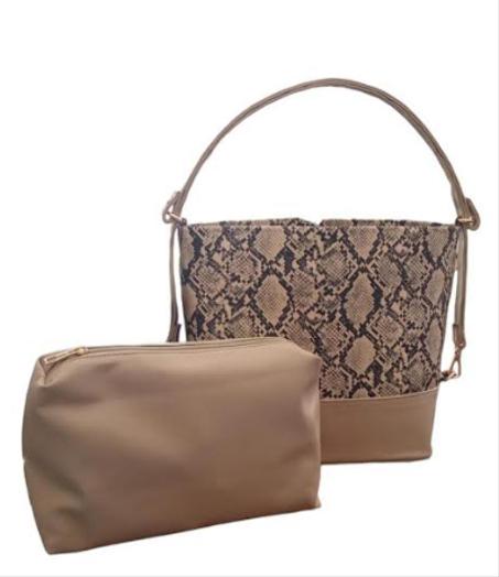 SAC MARTINA SERPENT BEIGE AVEC POCHETTE