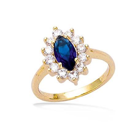 BAGUE PLAQUE OR FORME OVALE VERRE BLEU SAPHIR ENTOURAGE CZ TAILLE:48