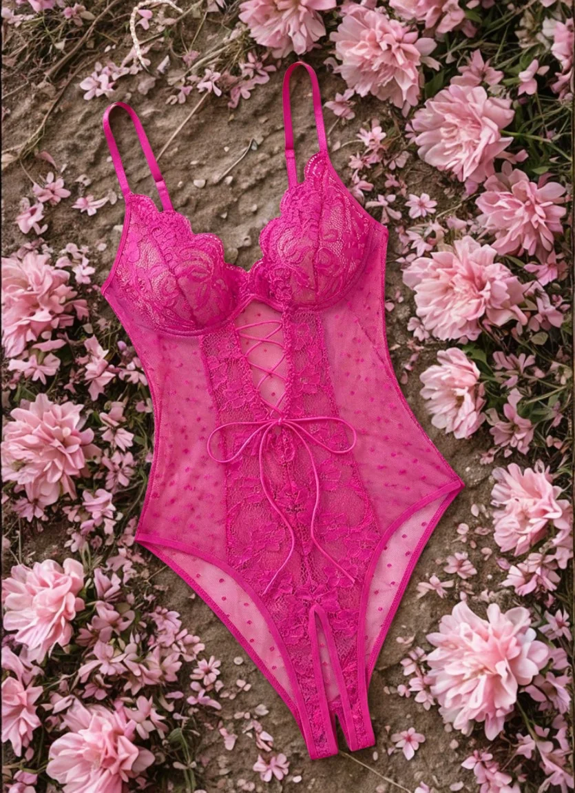 قطعة واحدة من بوديسوت نسائي مثير من الدانتيل والشبك